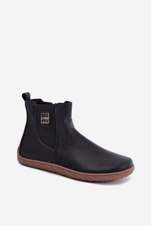Zapatos de cuero negros Barefoot Altie