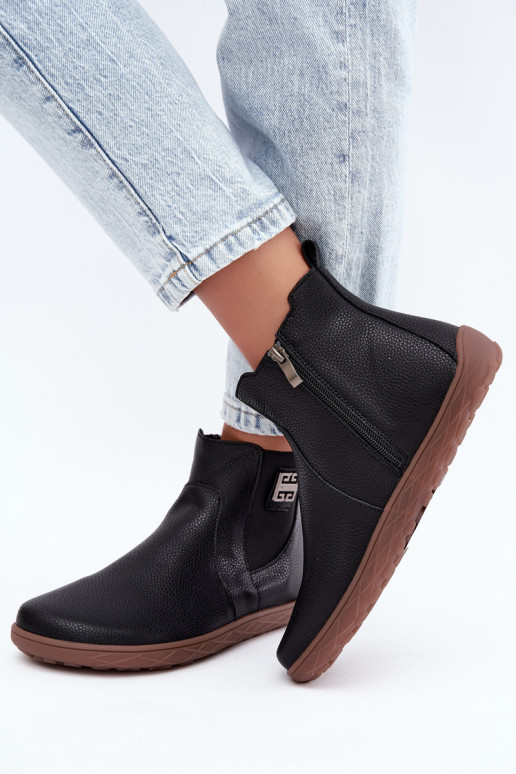Zapatos de cuero negros Barefoot Altie