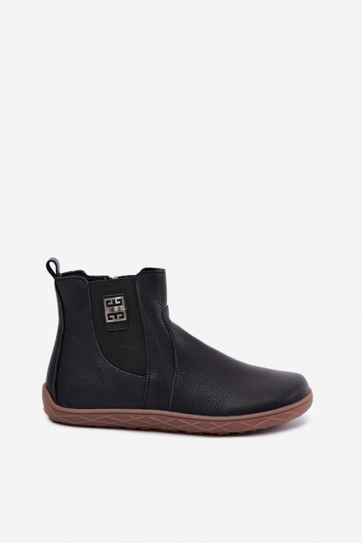 Zapatos de cuero negros Barefoot Altie