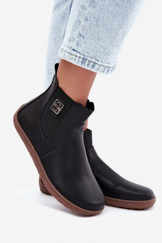 Zapatos de cuero negros Barefoot Altie