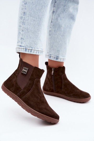 Zapatos de ante color chocolate Barefoot Altie