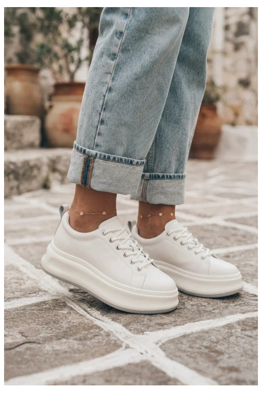 Zapatillas blancas para mujer con plataforma GOE SS2N4021