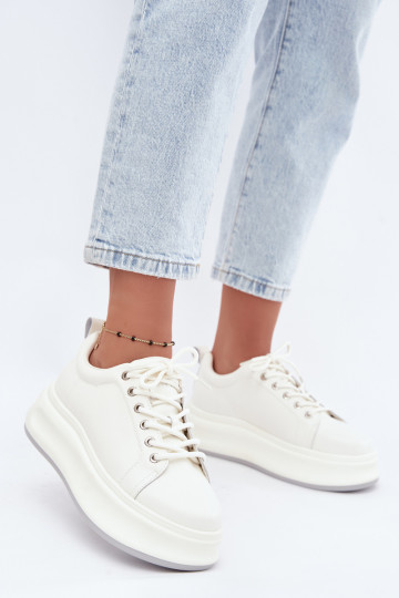 Zapatillas blancas para mujer con plataforma GOE SS2N4021 2
