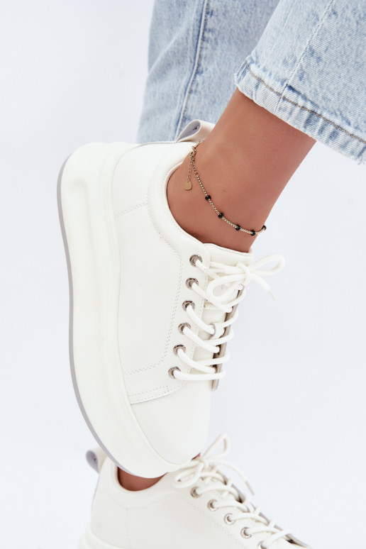 Zapatillas blancas para mujer con plataforma GOE SS2N4021