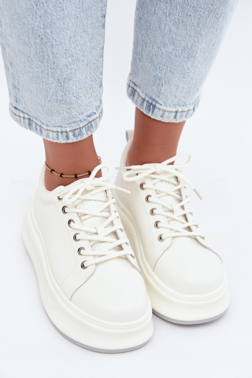 Zapatillas blancas para mujer con plataforma GOE SS2N4021