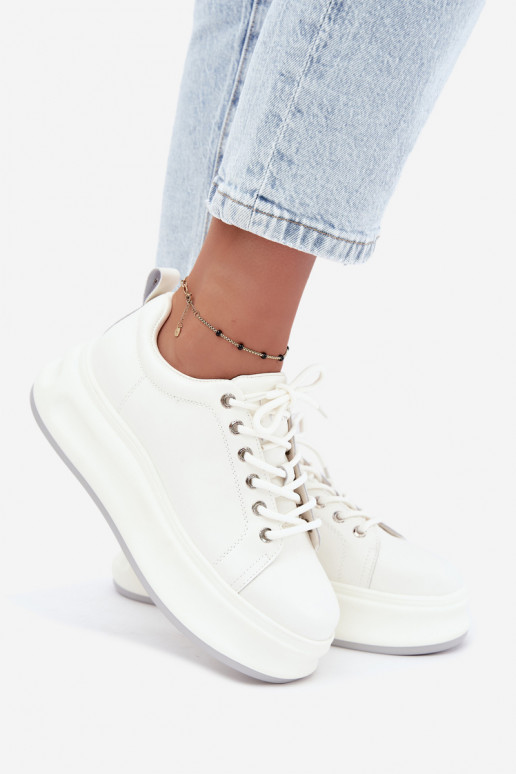Zapatillas blancas para mujer con plataforma GOE SS2N4021