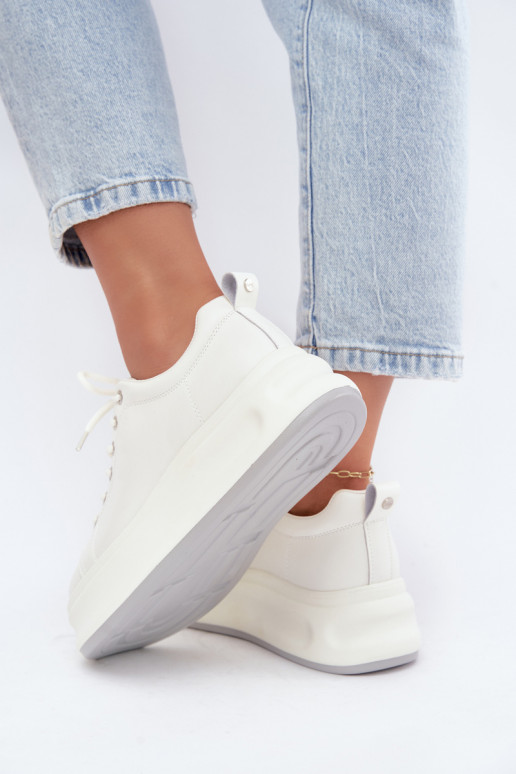 Zapatillas blancas para mujer con plataforma GOE SS2N4021