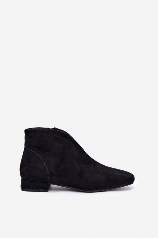Botines bajos negros Cut Out con tacones anchos Canella