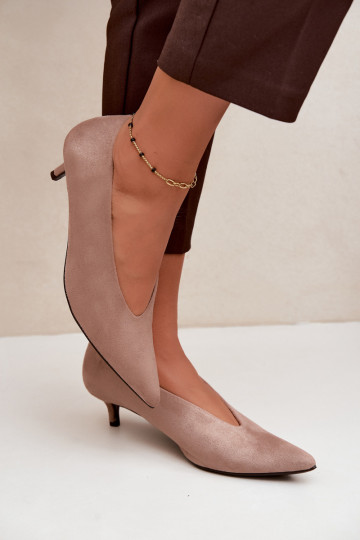 Zapatos de ante color arena con Kitten Heel Nuretta 2