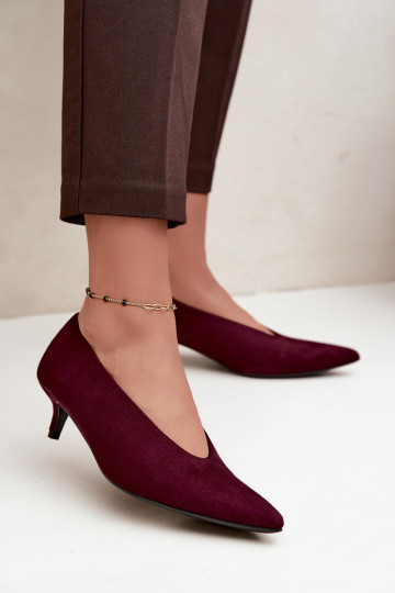 Zapatos de ante burdeos con Kitten Heel Nuretta 2