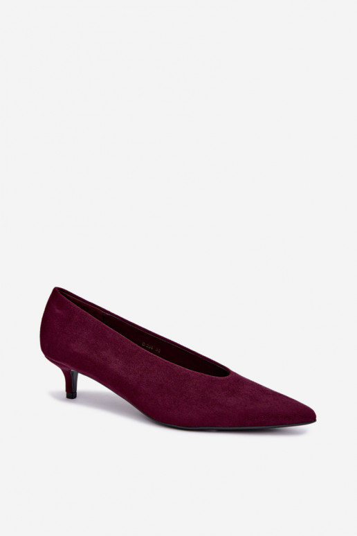 Zapatos de ante burdeos con Kitten Heel Nuretta