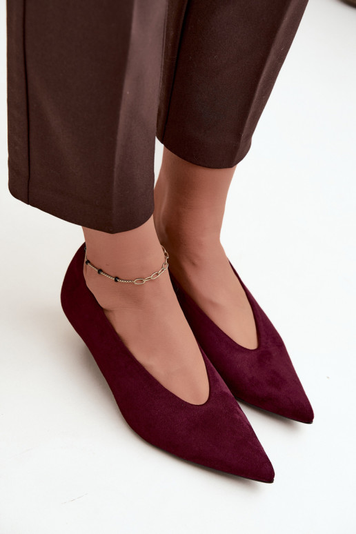 Zapatos de ante burdeos con Kitten Heel Nuretta