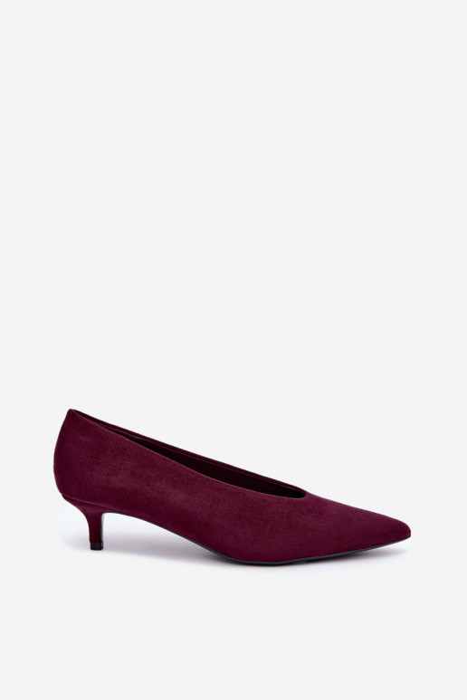 Zapatos de ante burdeos con Kitten Heel Nuretta