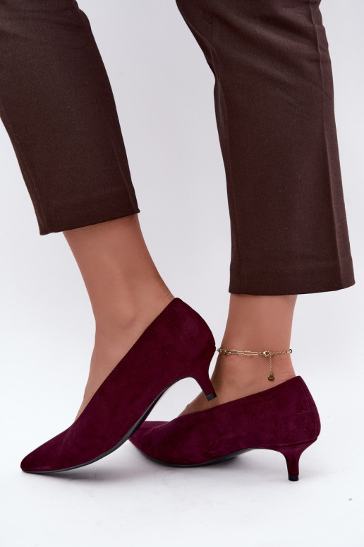 Zapatos de ante burdeos con Kitten Heel Nuretta