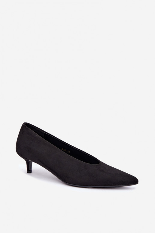 Zapatos de ante negros con Kitten Heel Nuretta