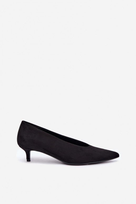 Zapatos de ante negros con Kitten Heel Nuretta