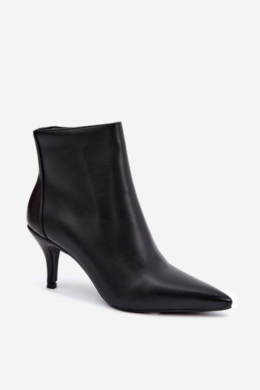Botines negros con tacones delgados y punteras puntiagudas de piel sintética Niretta