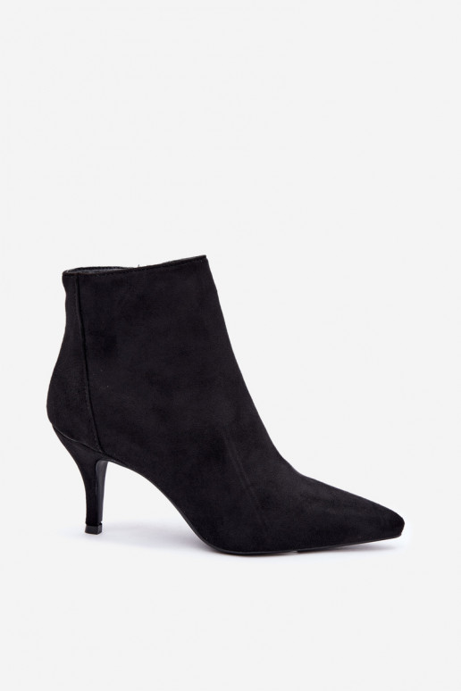 Botines negros de ante sintético con tacones puntiagudos Niretta