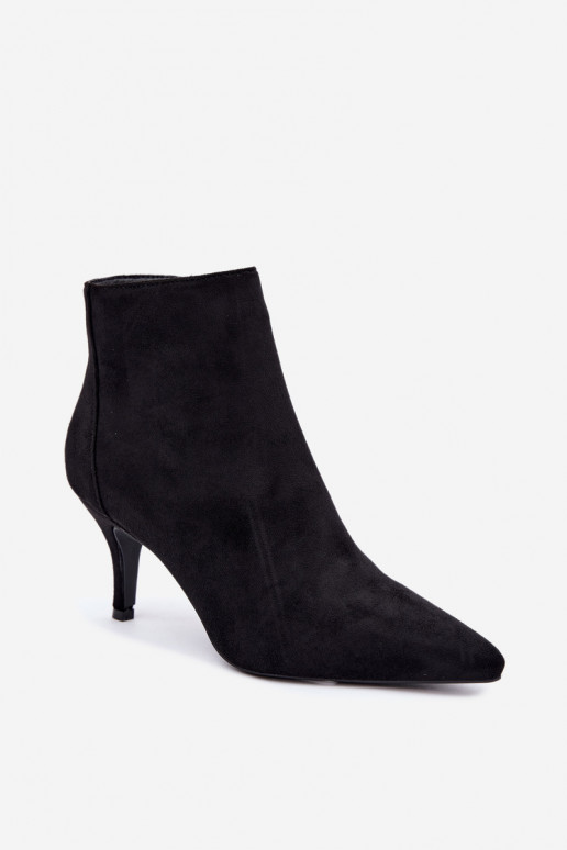 Botines negros de ante sintético con tacones puntiagudos Niretta