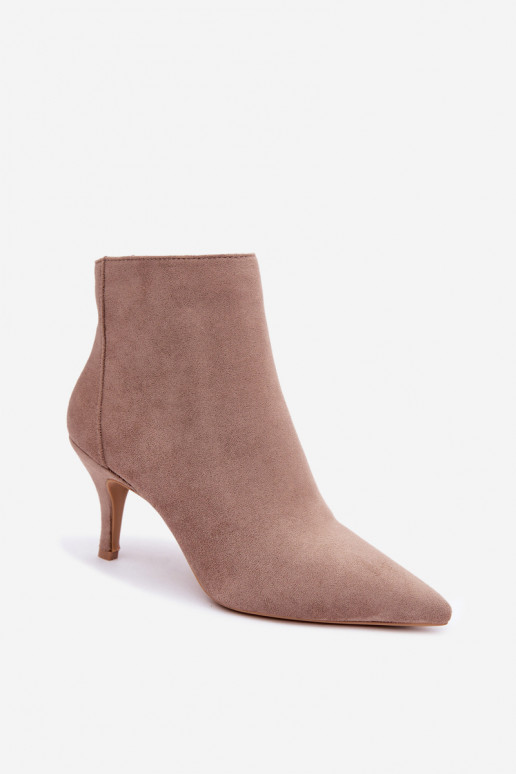 Botines kaki de ante sintético con tacones puntiagudos Niretta