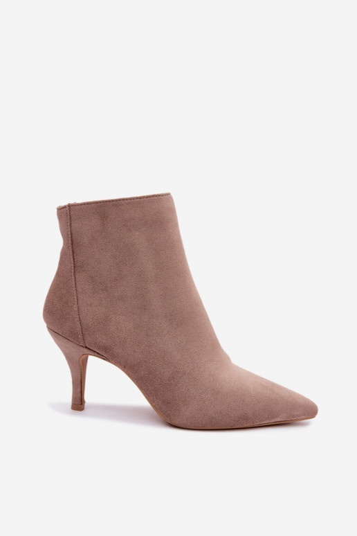 Botines kaki de ante sintético con tacones puntiagudos Niretta