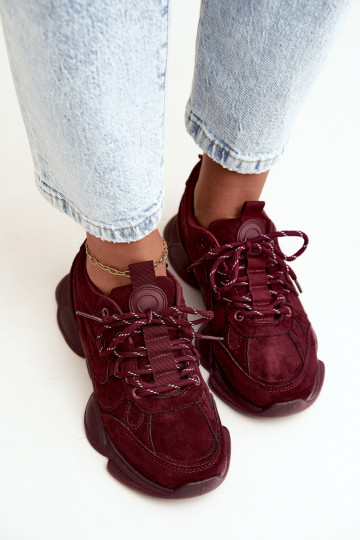 Zapatillas para mujer en color burdeos Shaley 2
