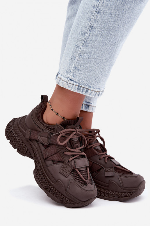 zapatillas con rayas en color chocolate Ellery