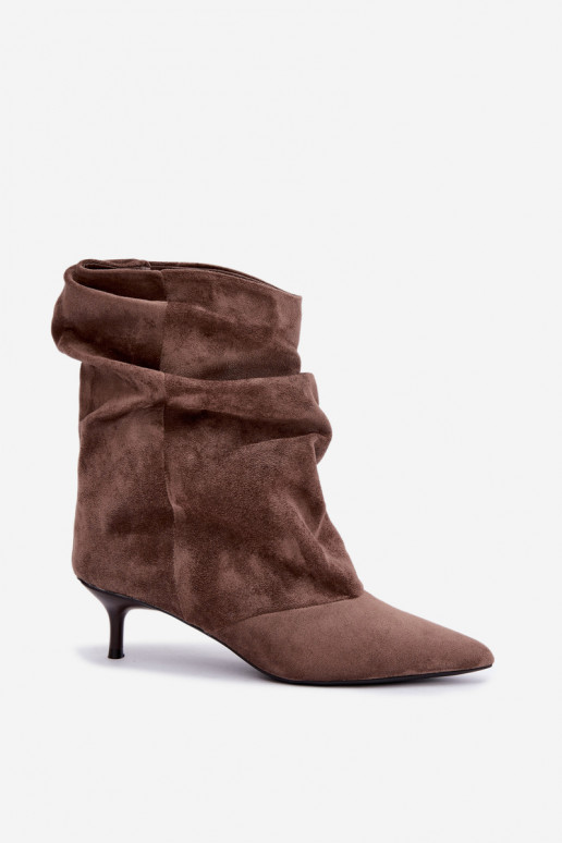 botines slouchy de tacón en color caqui Farren