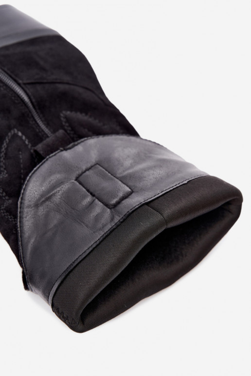 botas de estilo cowboy largas con tacón en color negro INesly