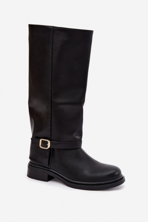 botas altas para mujer con hebillas en negro Elland