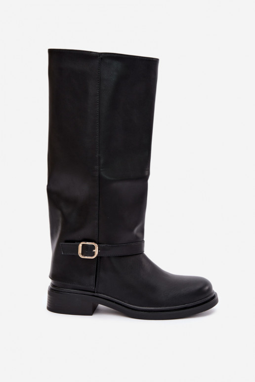 botas altas para mujer con hebillas en negro Elland