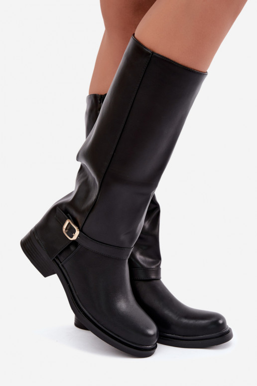 botas altas para mujer con hebillas en negro Elland