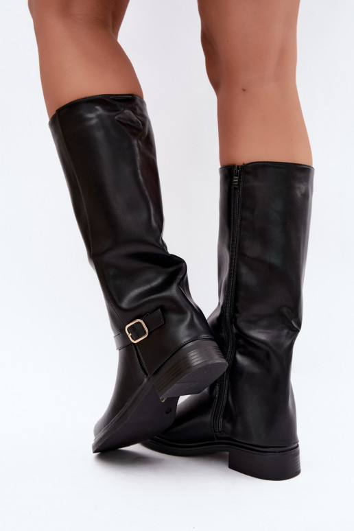botas altas para mujer con hebillas en negro Elland