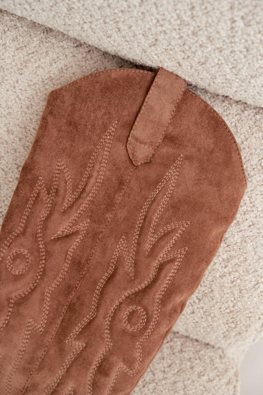 botas altas de estilo vaquero para mujer con tacones en color marrón Glenor