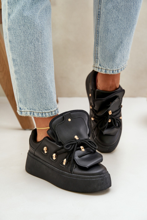 zapatillas de mujer con plataforma en negro