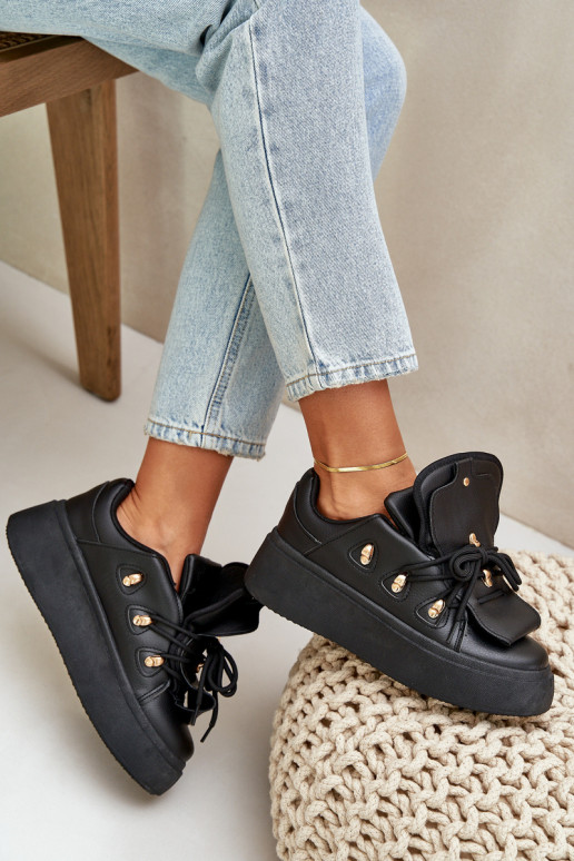 zapatillas de mujer con plataforma en negro