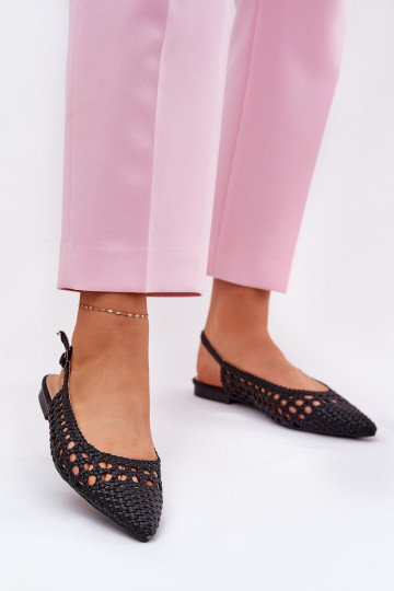 bailarinas con tacones anchos en negro