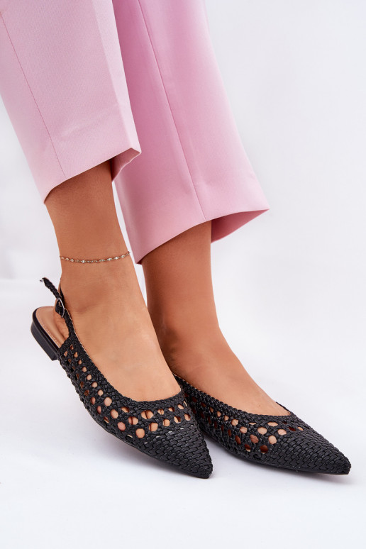 bailarinas con tacones anchos en negro