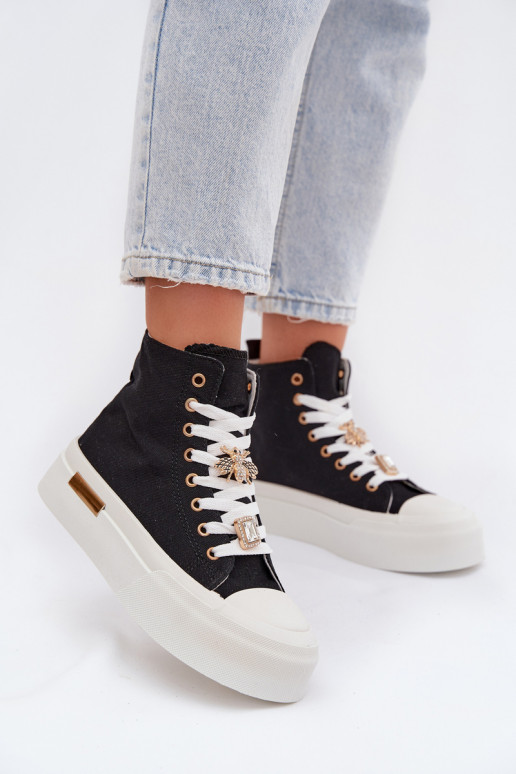 Zapatos casual negros con plataforma y hebillas Gracella