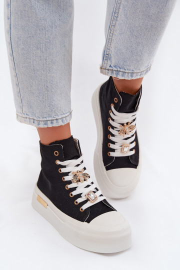 Zapatos casual negros con plataforma y hebillas Gracella 2