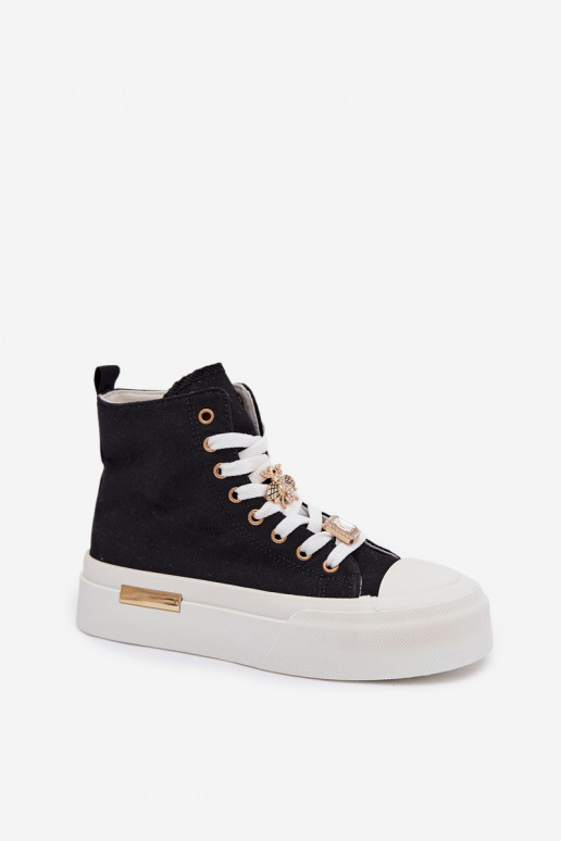 Zapatos de ocio con una plataformaPrzypinkami de color negro Gracella