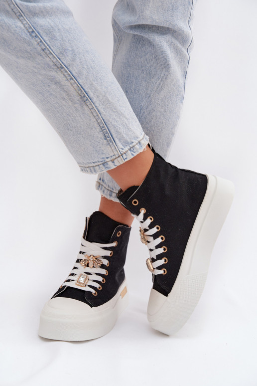 Zapatos de ocio con una plataformaPrzypinkami de color negro Gracella