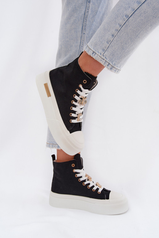 Zapatos casual negros con plataforma y hebillas Gracella