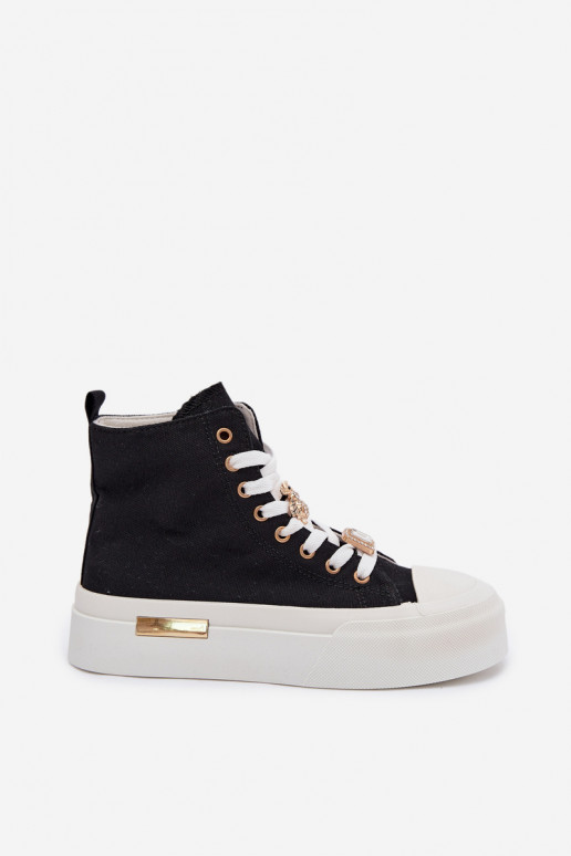 Zapatos de ocio con una plataformaPrzypinkami de color negro Gracella
