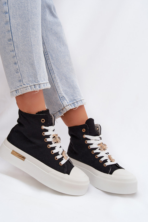 Zapatos de ocio con una plataformaPrzypinkami de color negro Gracella