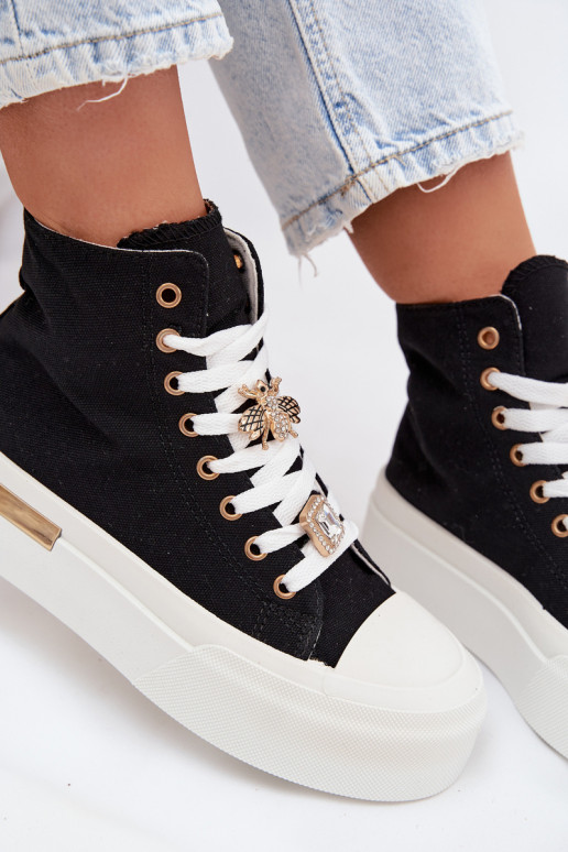 Zapatos de ocio con una plataformaPrzypinkami de color negro Gracella