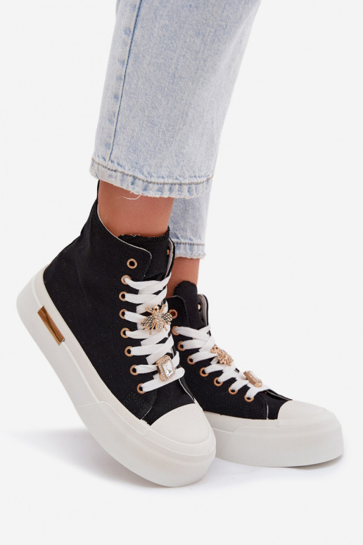 Zapatos de ocio con una plataformaPrzypinkami de color negro Gracella