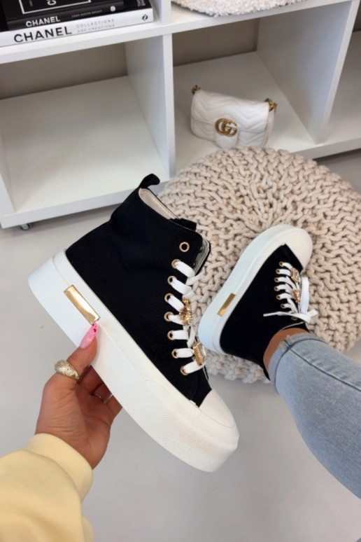 Zapatos casual negros con plataforma y hebillas Gracella