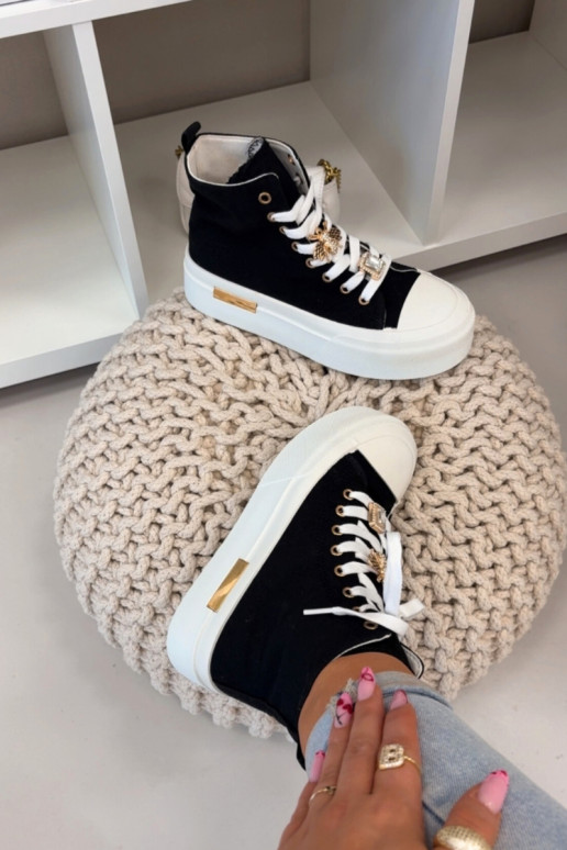 Zapatos de ocio con una plataformaPrzypinkami de color negro Gracella