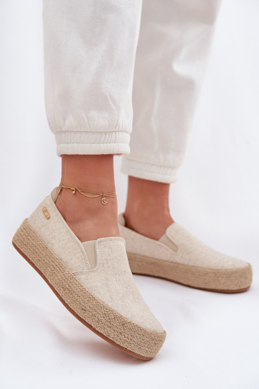 Espadrilles beige con plataforma Big Star TT274089